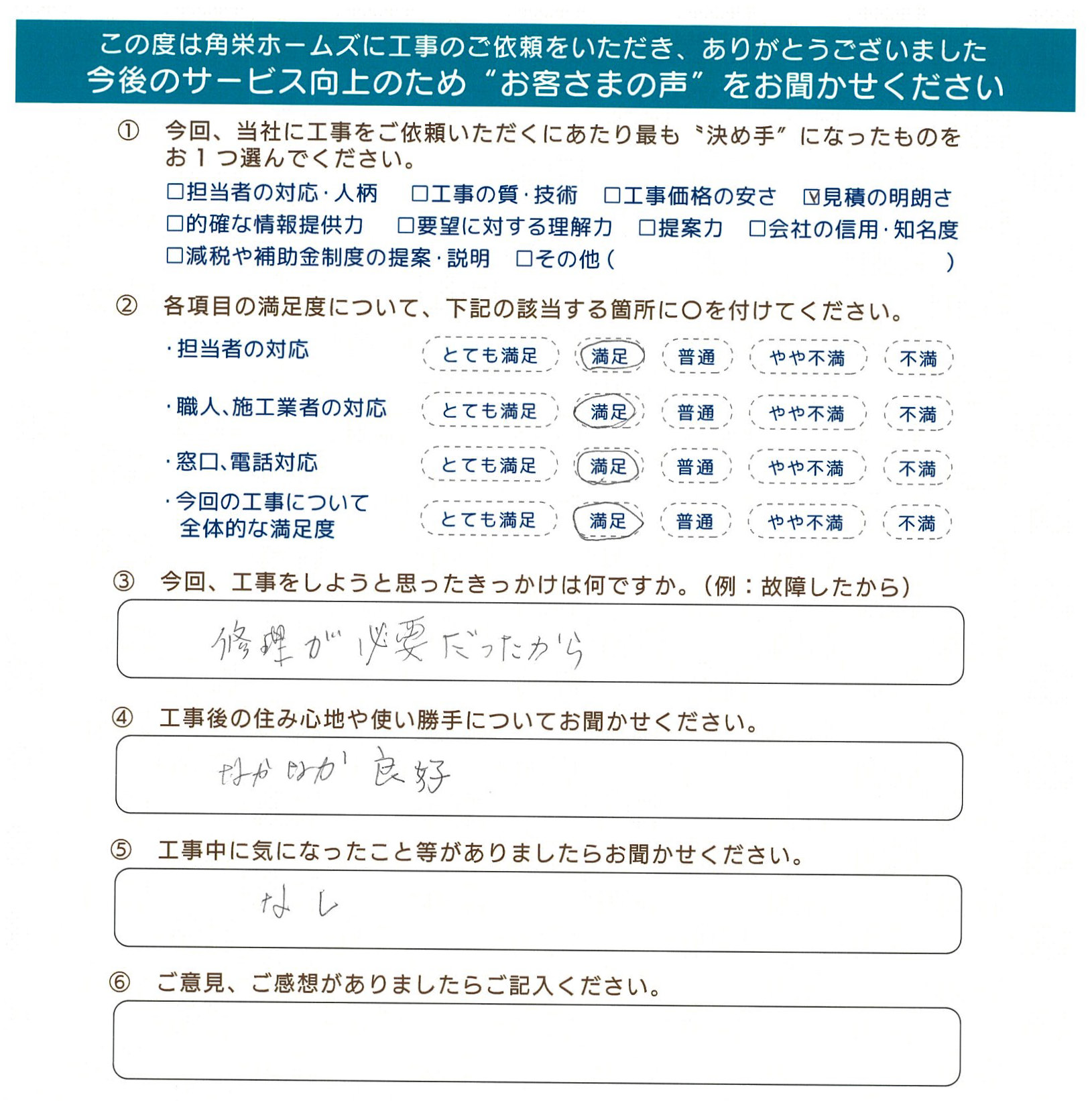 千葉県東金市（トイレリフォーム）のお客さまの声